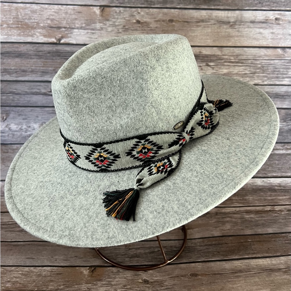 New!! The C.C Geometric Trim Panama Hat